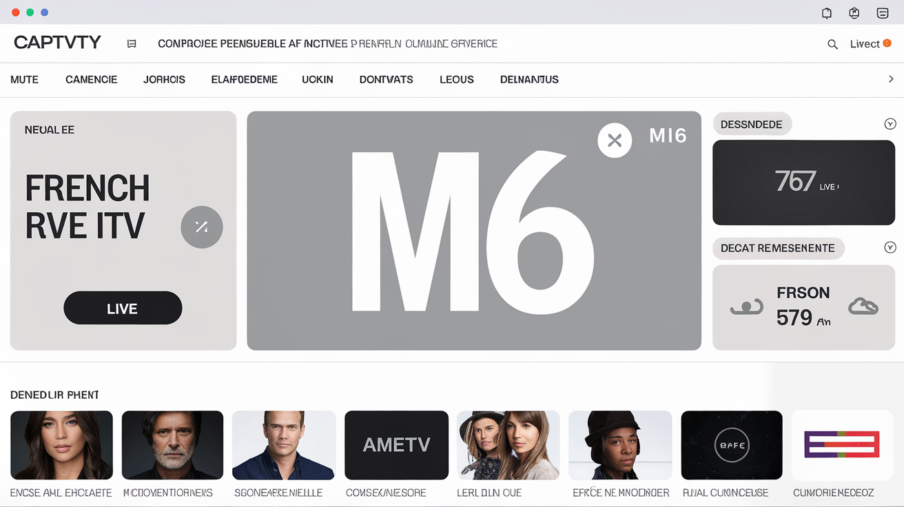 Interface de Captvty montrant la sélection de M6