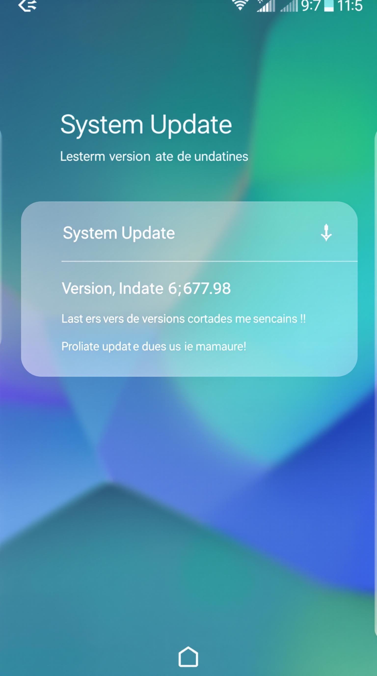 Capture d’écran du menu Mise à jour système Android montrant la dernière version installée.