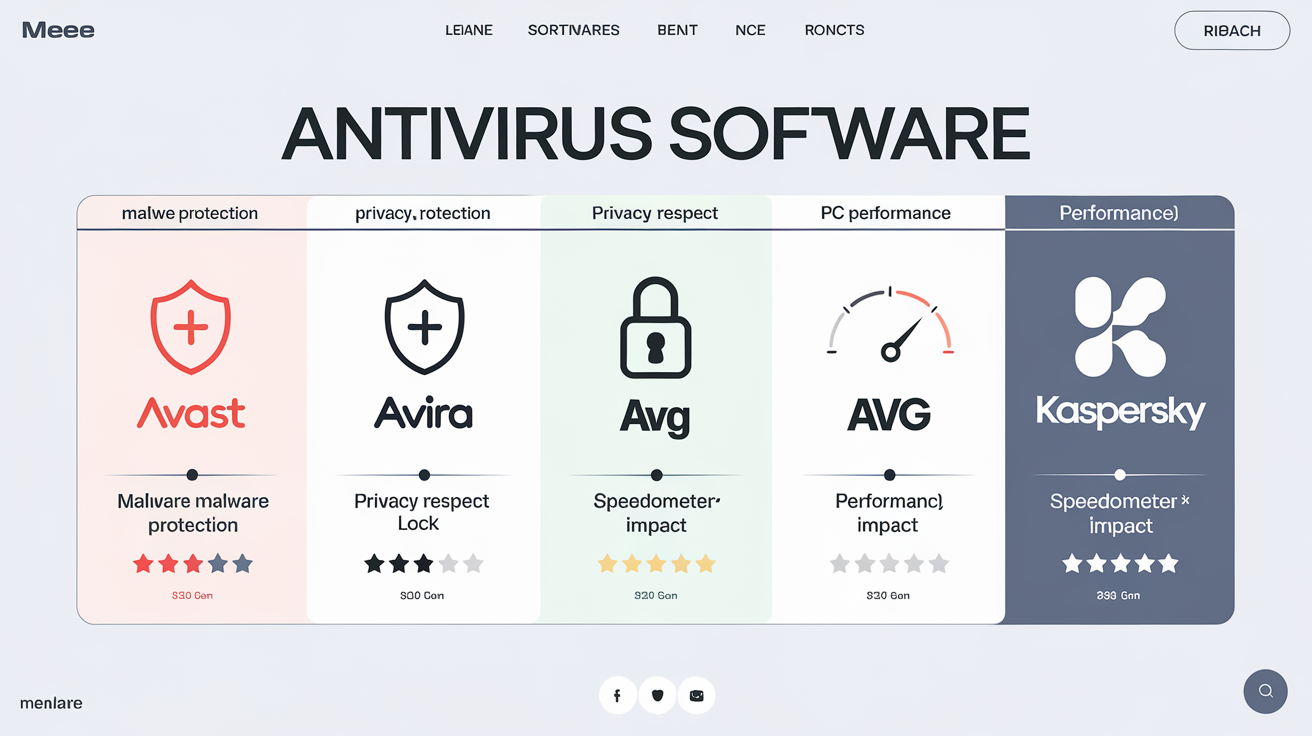 Tableau comparatif des critères principaux des antivirus gratuits