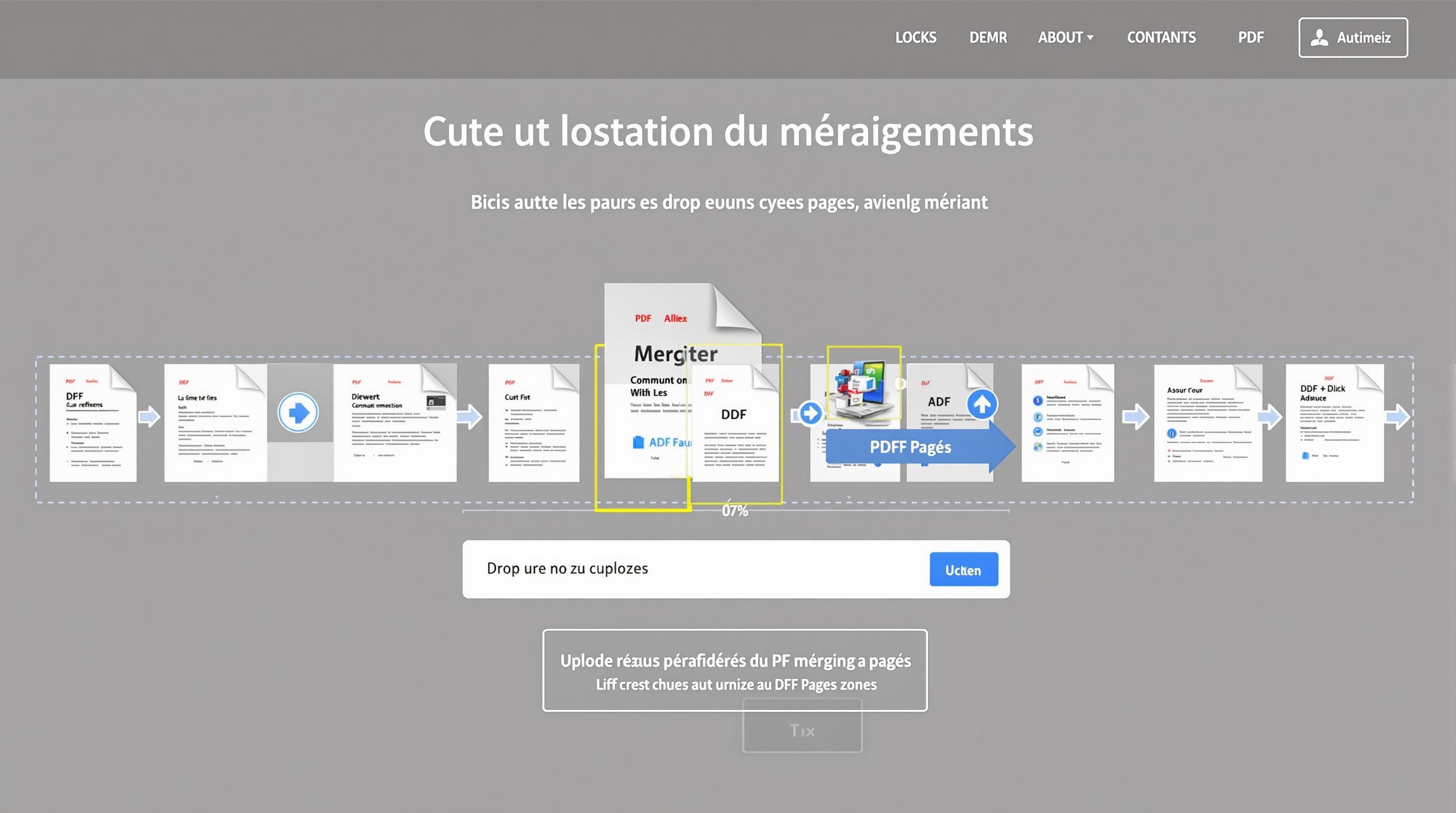 Interface pour fusionner des PDF avec vignettes à réordonner