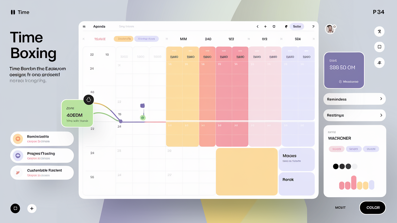 Interface application gestion du temps