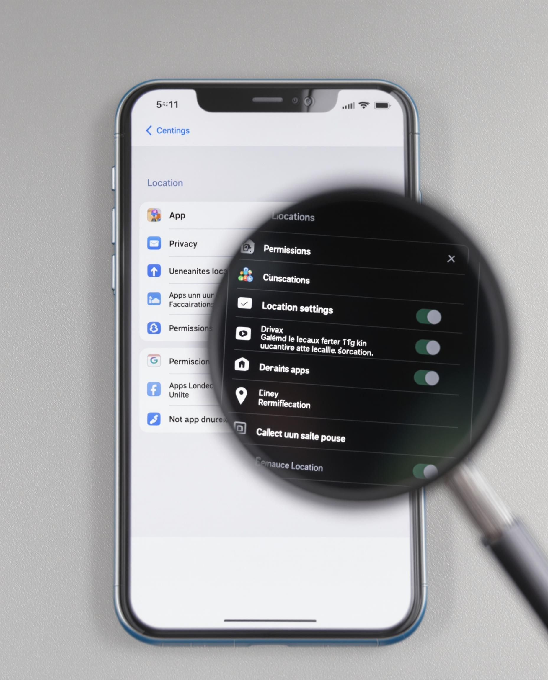 Analyse des permissions de localisation sur un smartphone