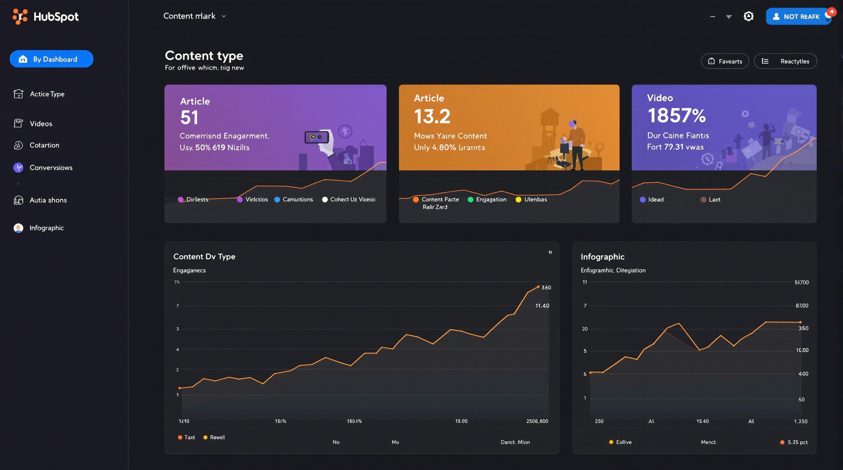 Dashboard comparaison format contenu HubSpot